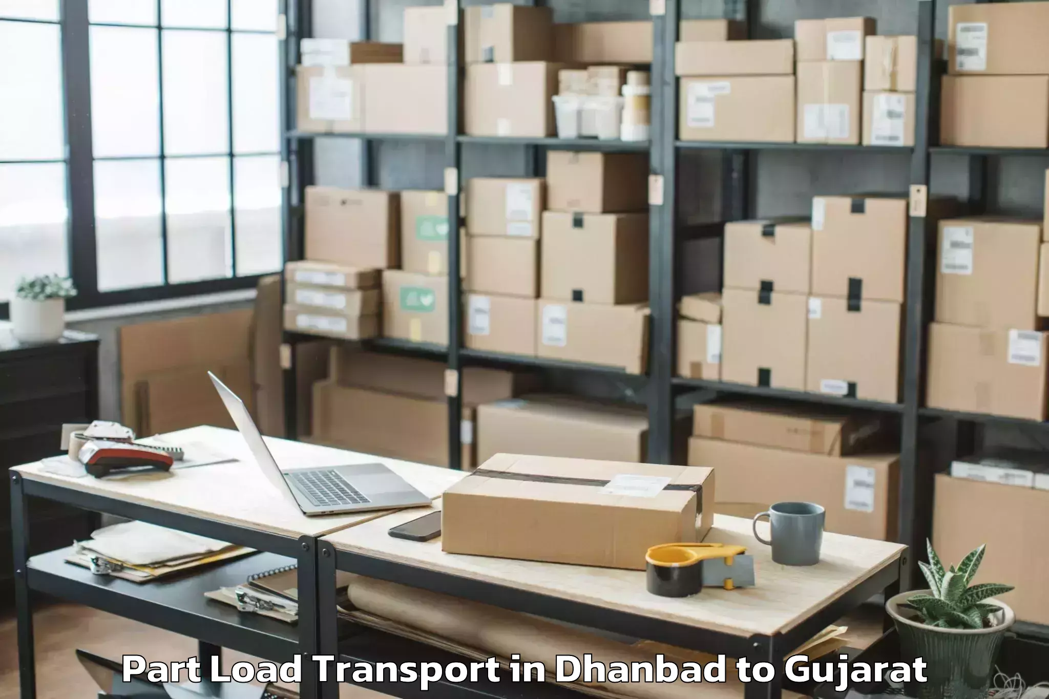 Book Dhanbad to Savli Part Load Transport Online